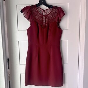 BCBGeneration Burgandy Cocktail Mini Dress